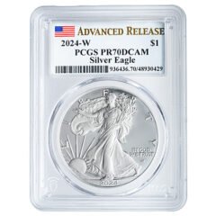 PCGS PR-70 Advanced Release 2024-W 1 oz American Silver Eagle Proof Coin