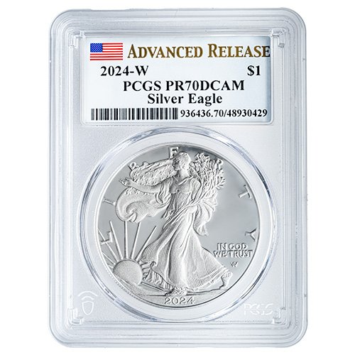 2024 W 1 Oz American Silver Eagle Proof Coin Pcgs Pr 70 Ar Advanced Release Obverse 500x500
