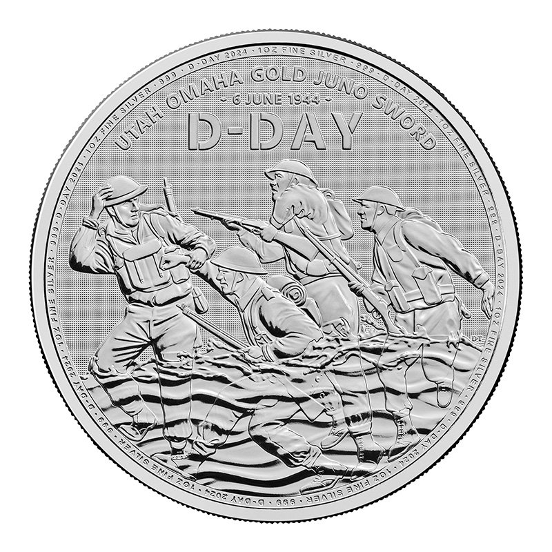 2024 Bullion D Day 1oz Silver Coin Reverse Us