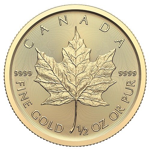 2025 1 2 Oz Gold Maple Leaf Coin Bu Reverse 1