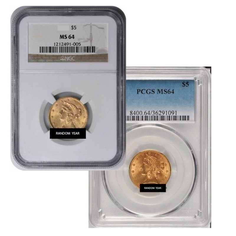 5 Ms 64 Liberty Half Eagle Gold Coin Ngc Or Pcgs Random Year