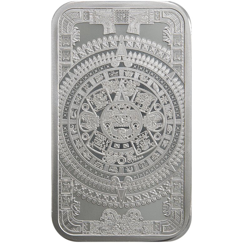 5 Oz Aztec Calendar Silver Bar 2 1