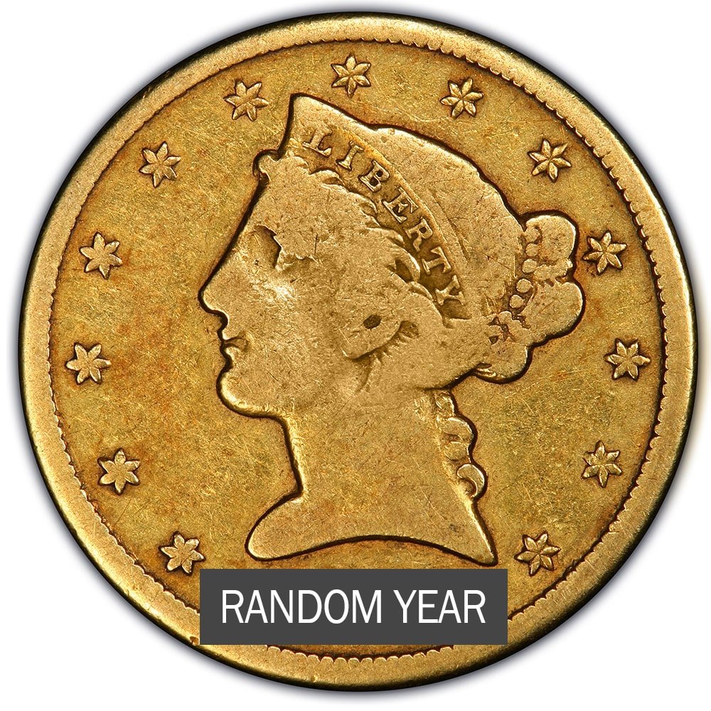 5 Liberty Head Half Eagle Gold Coin Cleaned Jewelry Grade Random Year 1 Min 1