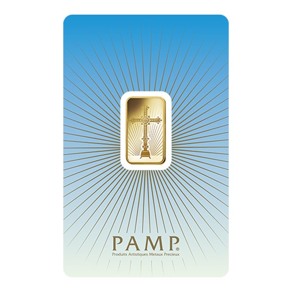 Pamp Suisse 5 Gram Gold Faith Cross Bar Reverse