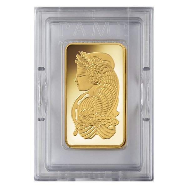 Pamp Suisse 5 Oz Gold Fortuna Bar Reverse