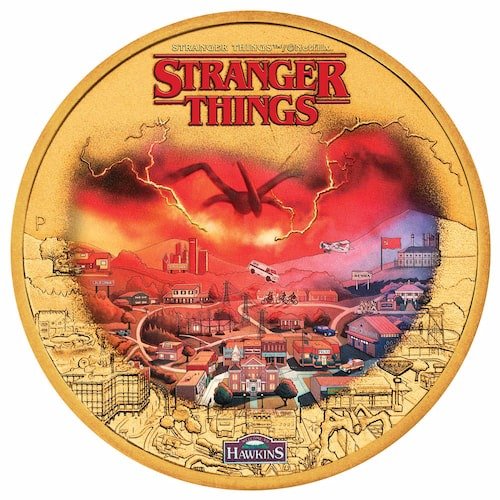 Ape26hawkinsplated 2026 Pe Stranger Things Hawkins Gold Plated Collector Coin Front