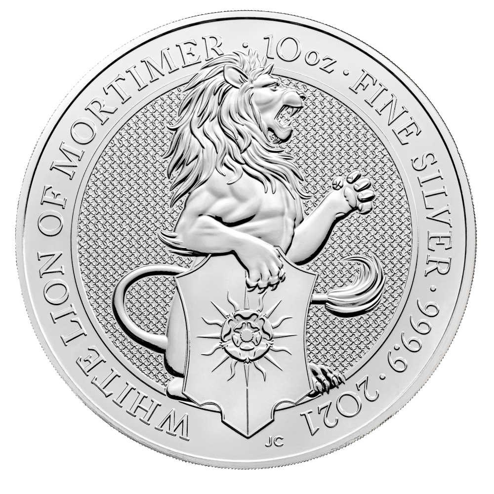 Bullion 2021 White Lion Of Mortimer Ten Ounce Coin Reverse 1 1