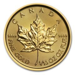 1/10 oz Canadian Gold Maple Leaf Coin - Random Year