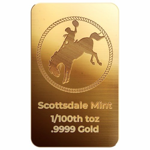 Cowboy Scottsdale Mint 100th Troy Ounce 9999 Fine Gold Bar 08 1