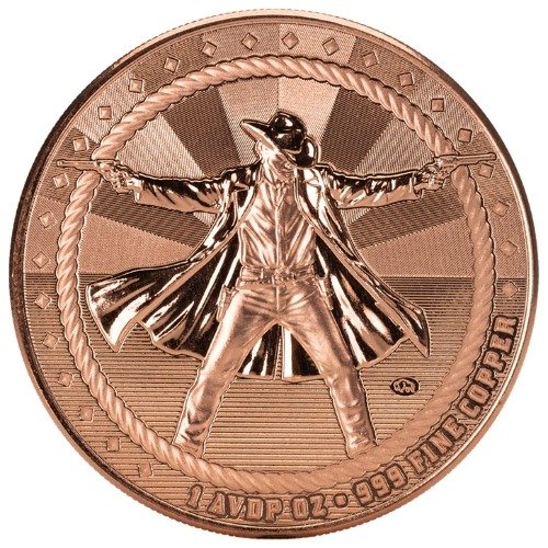 Csccowboygunslinger 1 Sc Copper Cowboy Series The Gunslinger 1 Oz Round Obverse