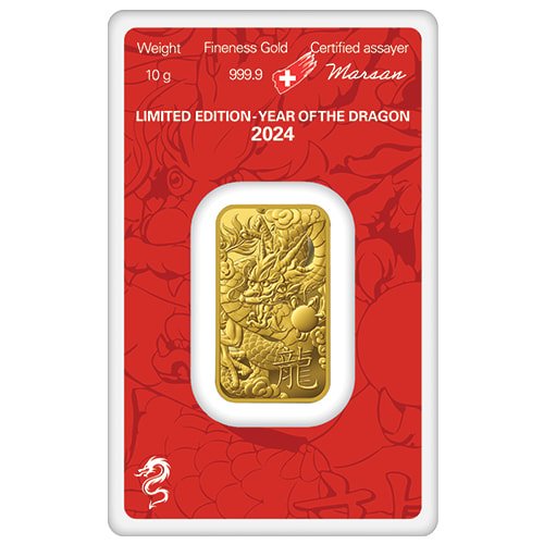 Gahdragon 10g Argor Heraeus Year Of The Dragon 10 Gram Gold Bar Reverse 1