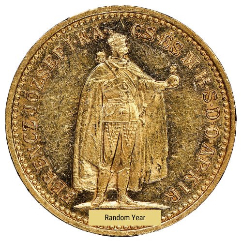 Gaukorona 00980 Random Date Hungary 10 Korona Gold Coin Obverse