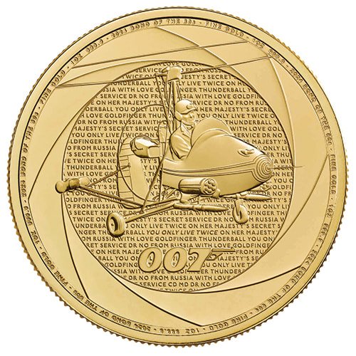 Gbr24jamesbond 1 2024 British Royal Mint Gold Bond Of The 60s James Bond 1 Oz Coin Reverse 1