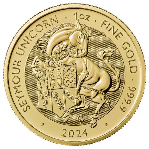 Gbr24tbunicorn 1 2024 1 Oz Tudor Beast Seymour Unicorn Gold Coin Obverse
