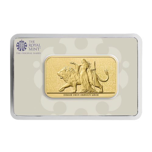 Gbr24unalionbar 1 2024 Br Gold Una And The Lion 1 Oz Bar Front