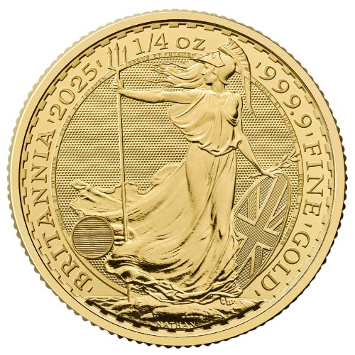 Gbr25brit 025 2025 Br Gold Britannia 1 4 Oz Coin Reverse