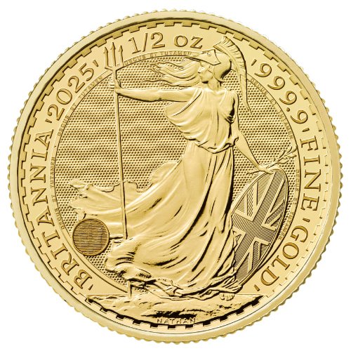 Gbr25brit 05 2025 Br Gold Britannia 1 2 Oz Coin Reverse