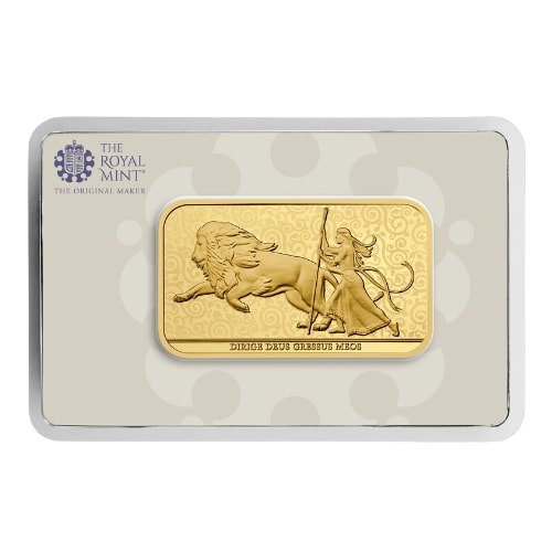 Gbr25unalionbar 1 2025 Br Gold Una And The Lion 1 Oz Bar Frontcard
