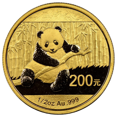 Gch14panda 05 2014 Ch Gold Panda 1 2 Oz Coin Obverse