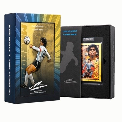 Gci26maradonabeck 05g 2026 Celebrity Mint Legends Series Diego Maradona X Tyson Beck 0.5 Gram Gold Trading Card Boxes