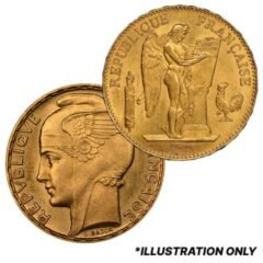 French 100 Franc Gold Coin Avg Circulated - Random Year