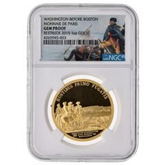 NGC GEM Proof 1 oz French Washington Before Boston Gold Medal