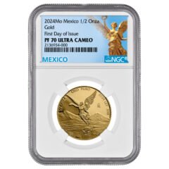 2024 NGC PF-70 First Day of Issue 1/2 oz Mexican Gold Libertad Proof Coin