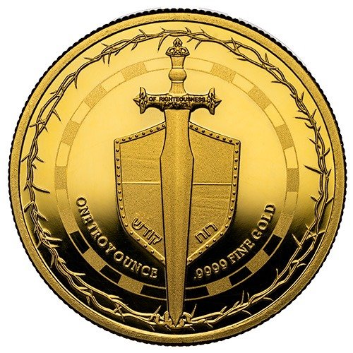 Gni24sword 1p 2024 Ni Gold Sword Of Truth 1 Oz Proof Coin Obverse