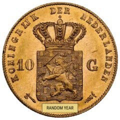 Netherlands 10 Guilders Gold Coin - Random Year