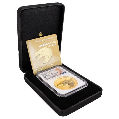 Gpe22wedgengcpf70fdoihr 5rp 2022 P Pe Goldwedge Tailedeagle Ngc Pf70 Fdoi Highrelief 5oz Reverseproofwbox Coa Boxopen 500x500 1
