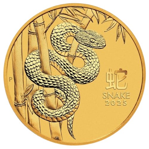 Gpe25lunarsnake 1 2025 Pe Gold Lunar Series Iii Year Of The Snake 1 Oz Coin Reverse