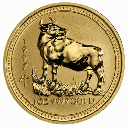 Gpe97lunarox 1 1 1997 Pe Gold Lunar Year Of The Ox 1 Oz Coin Rev