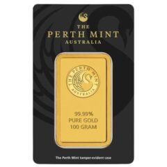100 Gram Perth Mint Gold Bar - in Assay