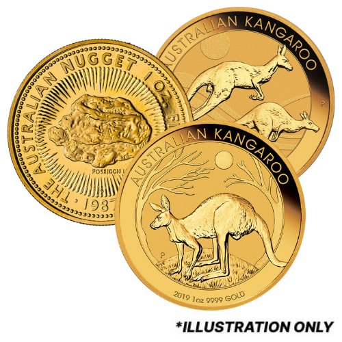Gpekang 1 Australian Kangaroo Gold Coin 1 Oz Random Year Front