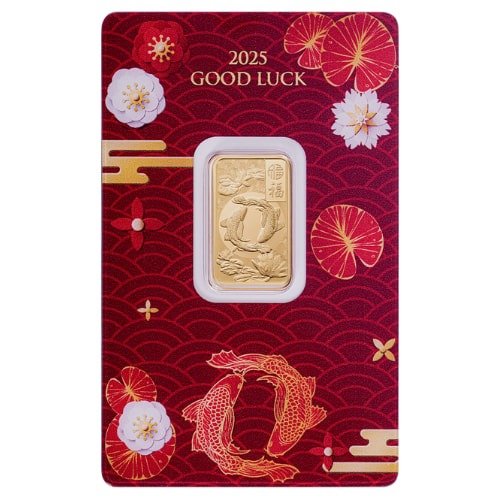 Gps24koifishbar 5g 2024 Ps Gold Good Luck Koi Fish 5 Gram Bar Front