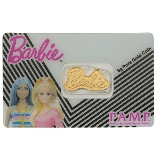 Gps26barbiecoin 5g 2026 Ps Gold Barbie 5 Gram Shaped Coin Frontcard