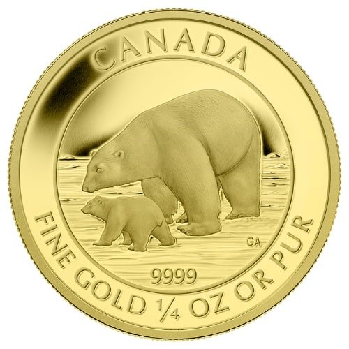 Grc15polarbear 025 2015 Rc Gold Polar Bear 1 4 Oz Coin Reverse