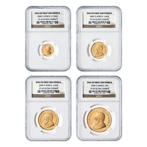 Gsa09krugngcpf691200 Proofset 2009 South Africa Gold Krugerrand Ngc Pf 69 Ucam One Of First 200 Struck 4 Coin Proof Set Obv