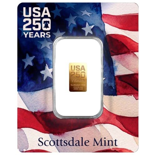Gsc250thanniversarybar 001 Sc Gold 250th Anniversary Usa 1 100th Oz Bar Front Assay