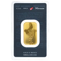 1/2 oz SD Bullion Cross and Flag Gold Bar