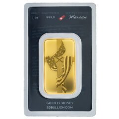 1 oz SD Bullion Cross and Flag Gold Bar