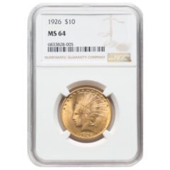 NGC MS-64 1926 $10 Indian Head Eagle Gold Coin
