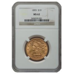 1893 NGC MS-62 $10 Liberty Eagle Gold Coin