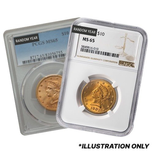 Gus10libertyms65 04838 Us Gold Liberty Eagle 10 Coin Ms 65 Ngc Pcgs Random Year Front