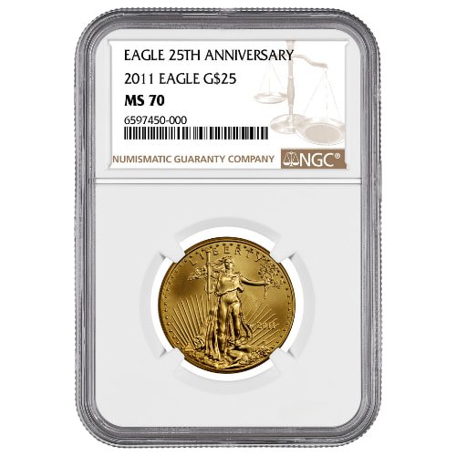 Gus11agengcms70 05 2011 Us Gold Eagle Ngc Ms 70 1 2 Oz Coin Front