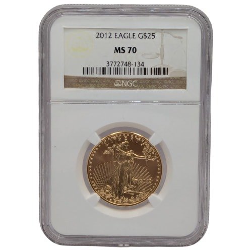 Gus12agengcms70 05 2012 Us Gold Eagle Ngc Ms 70 1 2 Oz Coin Obverse