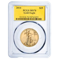 2014 PCGS MS-70 1/2 oz American Gold Eagle Coin - Gold Foil Label
