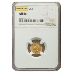 NGC AU-58 $1 Indian Princess Liberty Head Gold Dollar Coin Type II - Random Year