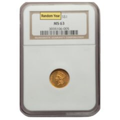 NGC MS-63 $1 Liberty Gold Dollar Coin Type III - Random Year