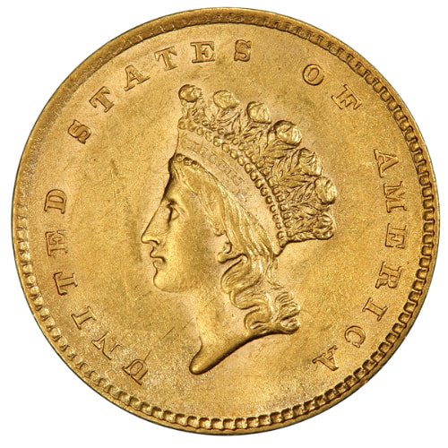 Gus1libertytype2au 004837 Us Gold Liberty 1 Coin Au Type Ii Random Year Obv